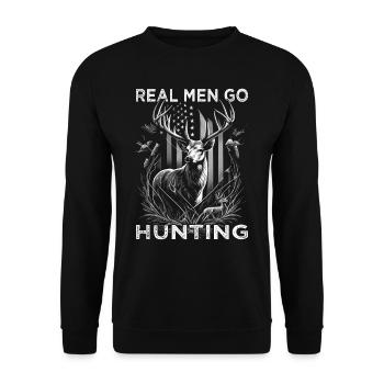 Real Men go Hunting - Hunter - Unisex Sweatshirt - black - Front - Alina (178cm) & Michal (187cm)