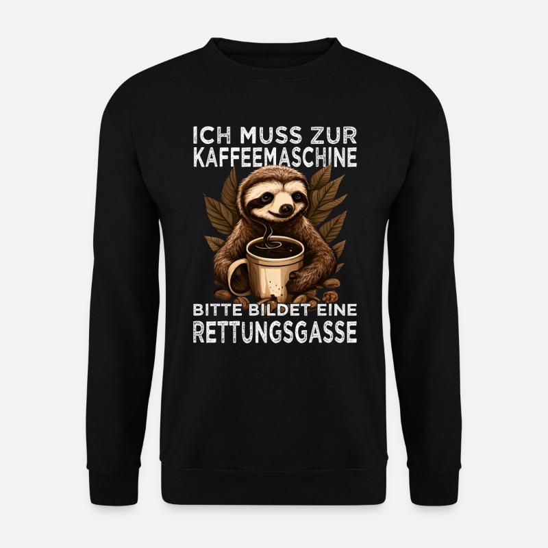 Morgenmuffel & Kaffee Sprüche für Arbeitskollegen - Unisex Pullover - Schwarz