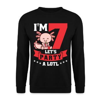 J’ai 7 ans, célébrons beaucoup - Sweat-shirt Unisexe - noir - Devant - Alina (178cm) & Michal (187cm)