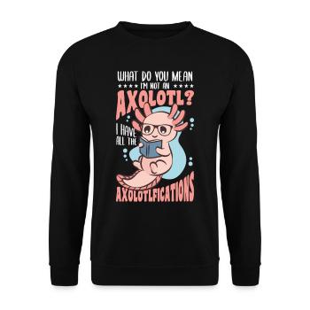 Was Meinst Du Damit, Ich Bin Ein - Unisex Pullover - Schwarz - Vorne - Alina (178cm) & Michal (187cm)