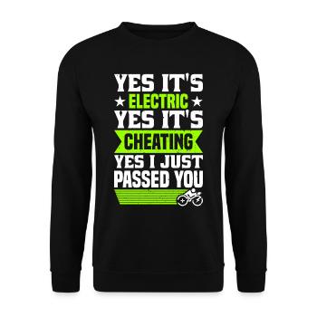 Oui, c’est un vélo électrique - Sweat-shirt Unisexe - noir - Devant - Alina (178cm) & Michal (187cm)