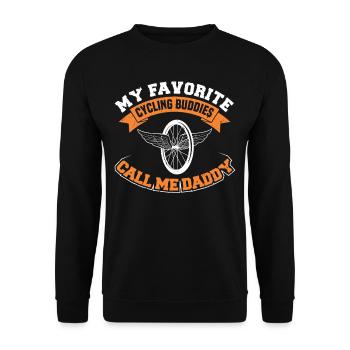 My favorite Cycling Buddies call - Unisex Sweatshirt - black - Front - Alina (178cm) & Michal (187cm)