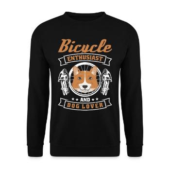 Passionné de vélo et amoureux des chiens - Sweat-shirt Unisexe - noir - Devant - Alina (178cm) & Michal (187cm)