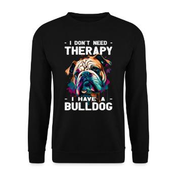 Bulldog - Dog Lovers - Dog Owners - Unisex Sweatshirt - black - Front - Alina (178cm) & Michal (187cm)