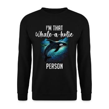 Killerwal Schwertwal Wale beobachten Orca Wal - Unisex Pullover - Schwarz - Vorne - Alina (178cm) & Michal (187cm)
