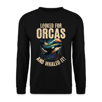 Killer whale killer whale watching Orca whale watching - Unisex Sweatshirt - black - Front - Alina (178cm) & Michal (187cm)