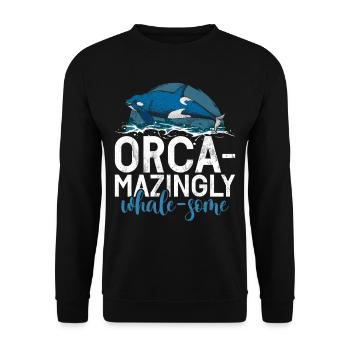 Killer whale killer whale watching Orca whale watching - Unisex Sweatshirt - black - Front - Alina (178cm) & Michal (187cm)
