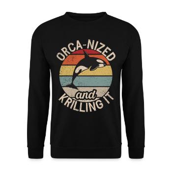 Killer whale killer whale watching Orca whale watching - Unisex Sweatshirt - black - Front - Alina (178cm) & Michal (187cm)