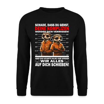 Werden dich vermissen - Jobwechsel - Unisex Pullover - Schwarz - Vorne - Alina (178cm) & Michal (187cm)