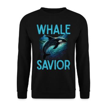 Killer whale killer whale watching Orca whale watching - Unisex Sweatshirt - black - Front - Alina (178cm) & Michal (187cm)