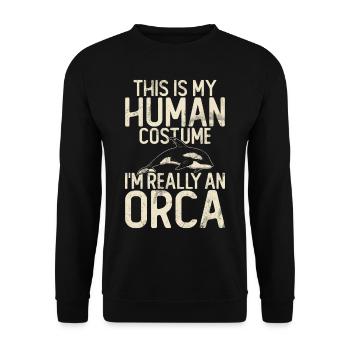 Killer whale killer whale watching Orca whale watching - Unisex Sweatshirt - black - Front - Alina (178cm) & Michal (187cm)