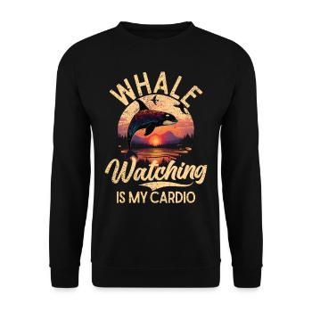 Killerwal Schwertwal Wale beobachten Orca Wal - Unisex Pullover - Schwarz - Vorne - Alina (178cm) & Michal (187cm)