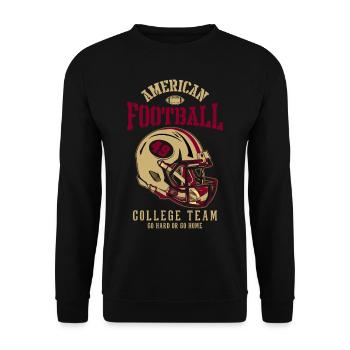 American Football College Team Helmet Sports Gift - Unisex Sweatshirt - black - Front - Alina (178cm) & Michal (187cm)