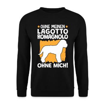 Ohne Lagotto Romagnolo ohne mich Trüffelhund - Unisex Pullover - Schwarz - Vorne - Alina (178cm) & Michal (187cm)
