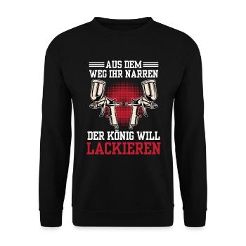 Fahrzeuglackierer aus dem Weg Autolackierer - Unisex Pullover - Schwarz - Vorne - Alina (178cm) & Michal (187cm)