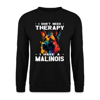 I have a Malinois - Hundeliebhaber - Hundebesitzer - Unisex Pullover - Schwarz - Vorne - Alina (178cm) & Michal (187cm)