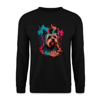 Yorkshire Terrier - Hundeliebhaber - Hundebesitzer - Unisex Pullover - Schwarz - Vorne - Alina (178cm) & Michal (187cm)