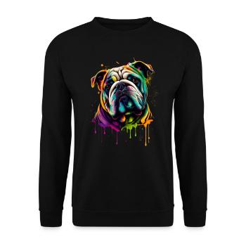 Bulldog - Dog Lovers - Dog Owners - Unisex Sweatshirt - black - Front - Alina (178cm) & Michal (187cm)