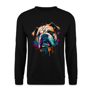 Bulldog - Dog Lovers - Dog Owners - Unisex Sweatshirt - black - Front - Alina (178cm) & Michal (187cm)