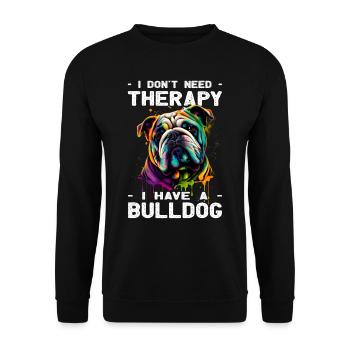 Bulldog - Dog Lovers - Dog Owners - Unisex Sweatshirt - black - Front - Alina (178cm) & Michal (187cm)