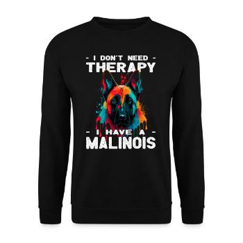 I have a Malinois - Hundeliebhaber - Hundebesitzer - Unisex Pullover - Schwarz - Vorne - Alina (178cm) & Michal (187cm)