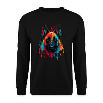 Malinois - Hundeliebhaber - Hundebesitzer - Unisex Pullover - Schwarz - Vorne - Alina (178cm) & Michal (187cm)