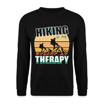 La randonnée est ma thérapie Trekking backback hike - Sweat-shirt Unisexe - noir - Devant - Alina (178cm) & Michal (187cm)