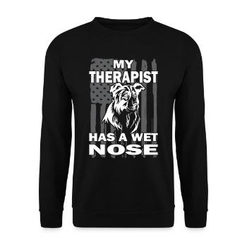Border Collie - Hundeliebhaber - Hundebesitzer - Unisex Pullover - Schwarz - Vorne - Alina (178cm) & Michal (187cm)
