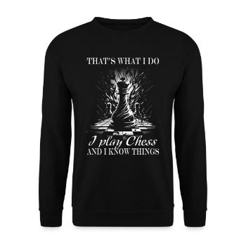 Chess - Chess player - Unisex Sweatshirt - black - Front - Alina (178cm) & Michal (187cm)