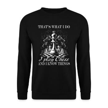 Chess - Chess player - Unisex Sweatshirt - black - Front - Alina (178cm) & Michal (187cm)