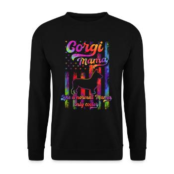 Corgi - Amoureux des chiens - Propriétaires de chiens - Sweat-shirt Unisexe - noir - Devant - Alina (178cm) & Michal (187cm)