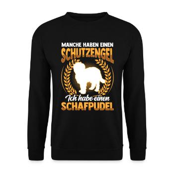 Schafpudel Schutzengel altdeutscher Hütepudel - Unisex Pullover - Schwarz - Vorne - Alina (178cm) & Michal (187cm)