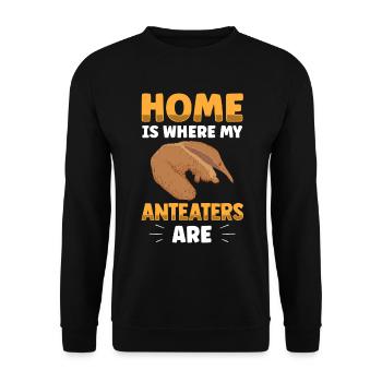 Le fourmilier est ma maison Ours mangeur de fourmis - Sweat-shirt Unisexe - noir - Devant - Alina (178cm) & Michal (187cm)