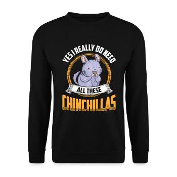 Besoin de tous ces chinchillas rongeurs chinchilla - Sweat-shirt Unisexe - noir - Devant - Alina (178cm) & Michal (187cm)