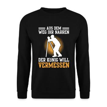 Vermessungstechniker aus dem Weg Vermesser - Unisex Pullover - Schwarz - Vorne - Alina (178cm) & Michal (187cm)