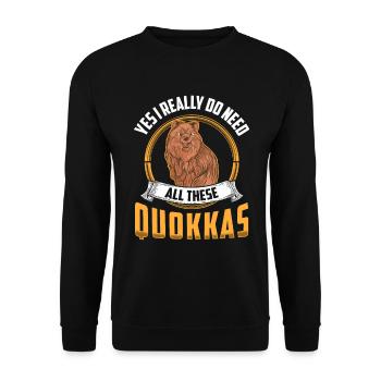 Brauche diese Quokkas Australien Beuteltier - Unisex Pullover - Schwarz - Vorne - Alina (178cm) & Michal (187cm)