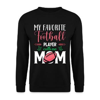 Footballer Mutter Mom favorite Football Player - Unisex Pullover - Schwarz - Vorne - Alina (178cm) & Michal (187cm)