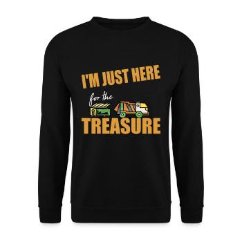 I'm Just here for the Treasure Garbage reselling - Unisex Pullover - Schwarz - Vorne - Alina (178cm) & Michal (187cm)