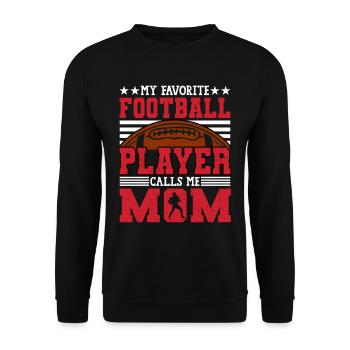 Footballer Mutter Mom favorite Football Player - Unisex Pullover - Schwarz - Vorne - Alina (178cm) & Michal (187cm)
