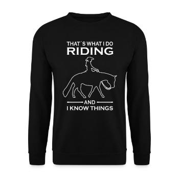 That's what i do Riding - Western riding - Unisex Sweatshirt - black - Front - Alina (178cm) & Michal (187cm)