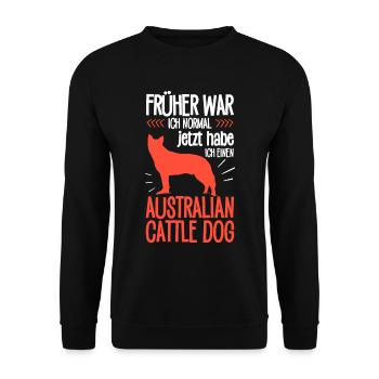 Australian Cattle Dog früher normal Treibhund - Unisex Pullover - Schwarz - Vorne - Alina (178cm) & Michal (187cm)