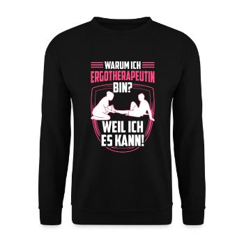 Ergotherapeutin weil ich kann Ergotherapie - Unisex Pullover - Schwarz - Vorne - Alina (178cm) & Michal (187cm)