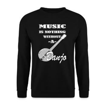 Banjo Guitar - Banjo Player - Unisex Sweatshirt - black - Front - Alina (178cm) & Michal (187cm)
