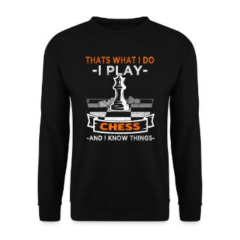 Chess - Chess Player - Unisex Sweatshirt - black - Front - Alina (178cm) & Michal (187cm)