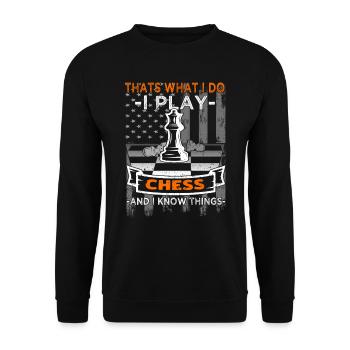 Chess - Chess player - Unisex Sweatshirt - black - Front - Alina (178cm) & Michal (187cm)