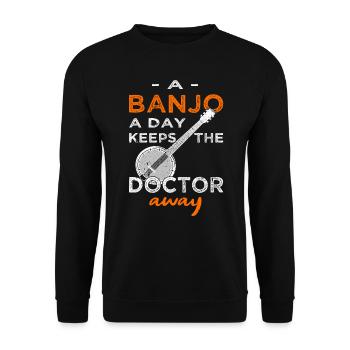 A Banjo A Day - Gitarre - Unisex Pullover - Schwarz - Vorne - Alina (178cm) & Michal (187cm)