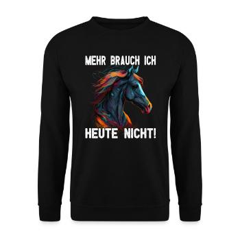 Pferdemädchen Pferdemama - Reiten - Westernreiten - Unisex Pullover - Schwarz - Vorne - Alina (178cm) & Michal (187cm)