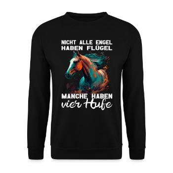 Pferdemädchen Pferdemama - Reiten - Westernreiten - Unisex Pullover - Schwarz - Vorne - Alina (178cm) & Michal (187cm)