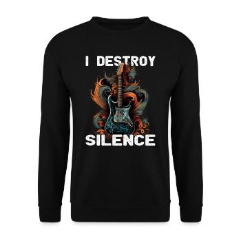 I Destroy Silence - Gitarre - Gitarrist - Unisex Pullover - Schwarz - Vorne - Alina (178cm) & Michal (187cm)