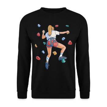 Free Climbing Mountaineers & Bouldering Free Climbing - Unisex Sweatshirt - black - Front - Alina (178cm) & Michal (187cm)